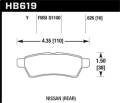 Hawk Performance - LTS Disc Brake Pad - Hawk Performance HB619Y.626