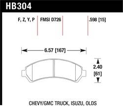 Hawk Performance - Disc Brake Pad - Hawk Performance HB304P.598 - Image 1