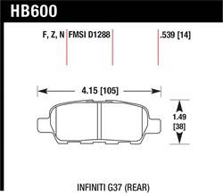 Hawk Performance - Disc Brake Pad - Hawk Performance HB600N.539 - Image 1