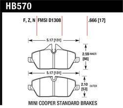 Hawk Performance - Disc Brake Pad - Hawk Performance HB570N.666 - Image 1