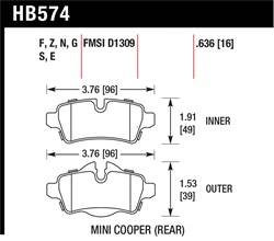 Hawk Performance - Disc Brake Pad - Hawk Performance HB574E.636 - Image 1