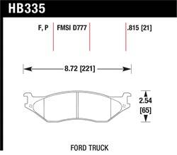 Hawk Performance - Disc Brake Pad - Hawk Performance HB335F.815 - Image 1