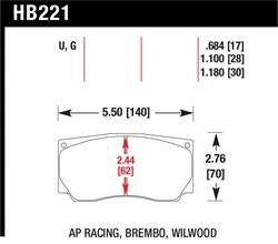 Hawk Performance - Disc Brake Pad - Hawk Performance HB221G1.18 - Image 1