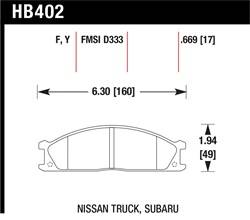 Hawk Performance - Disc Brake Pad - Hawk Performance HB402F.669 - Image 1