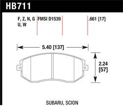 Hawk Performance - Disc Brake Pad - Hawk Performance HB711G.661 - Image 1