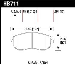 Hawk Performance - Disc Brake Pad -  Hawk Performance HB711R.661 - Image 1