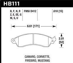 Hawk Performance - Performance Ceramic Disc Brake Pad - Hawk Performance HB111Z.610 - Image 1