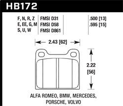 Hawk Performance - Performance Ceramic Disc Brake Pad - Hawk Performance HB172Z.595 - Image 1