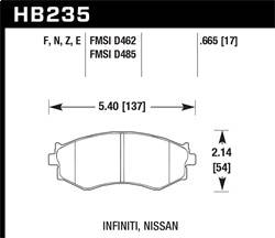 Hawk Performance - HP Plus Disc Brake Pad - Hawk Performance HB235N.665 - Image 1