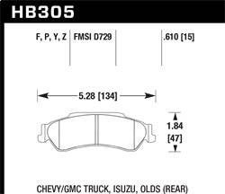 Hawk Performance - HPS Disc Brake Pad - Hawk Performance HB305F.610 - Image 1