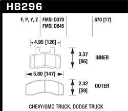 Hawk Performance - LTS Disc Brake Pad - Hawk Performance HB296Y.670 - Image 1