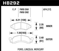 Hawk Performance - HPS Disc Brake Pad - Hawk Performance HB292F.674 - Image 1