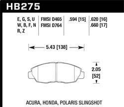 Hawk Performance - HPS Disc Brake Pad - Hawk Performance HB275F.620 - Image 1