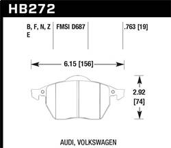 Hawk Performance - HPS Disc Brake Pad - Hawk Performance HB272F.763A - Image 1