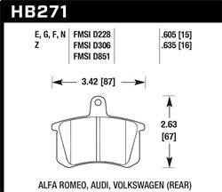 Hawk Performance - Performance Ceramic Disc Brake Pad - Hawk Performance HB271Z.635 - Image 1