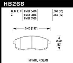 Hawk Performance - Performance Ceramic Disc Brake Pad - Hawk Performance HB268Z.665 - Image 1