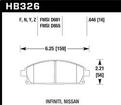 Hawk Performance - Performance Ceramic Disc Brake Pad - Hawk Performance HB326Z.646 - Image 1