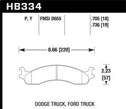 Hawk Performance - LTS Disc Brake Pad - Hawk Performance HB334Y.736 - Image 1