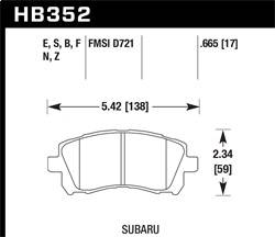 Hawk Performance - HPS Disc Brake Pad - Hawk Performance HB352F.665 - Image 1