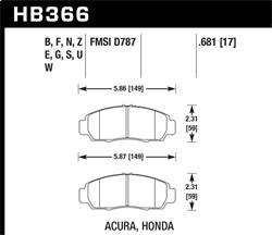 Hawk Performance - HPS Disc Brake Pad - Hawk Performance HB366F.681 - Image 1