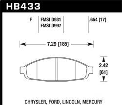 Hawk Performance - HPS Disc Brake Pad - Hawk Performance HB433F.654 - Image 1