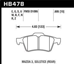 Hawk Performance - HPS Disc Brake Pad - Hawk Performance HB478F.605 - Image 1