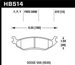 Hawk Performance - HPS Disc Brake Pad - Hawk Performance HB514F.610 - Image 1