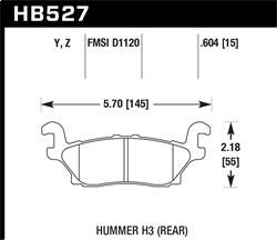 Hawk Performance - Performance Ceramic Disc Brake Pad - Hawk Performance HB527Z.604 - Image 1