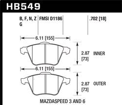 Hawk Performance - HPS Disc Brake Pad - Hawk Performance HB549F.702 - Image 1