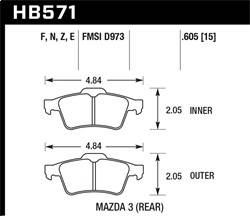 Hawk Performance - HPS Disc Brake Pad - Hawk Performance HB571F.605 - Image 1