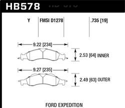 Hawk Performance - LTS Disc Brake Pad - Hawk Performance HB578Y.735 - Image 1