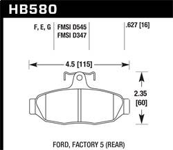 Hawk Performance - HPS Disc Brake Pad - Hawk Performance HB580F.627 - Image 1