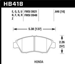 Hawk Performance - ER-1 Disc Brake Pad - Hawk Performance HB418D.646 - Image 1