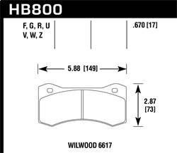 Hawk Performance - DTC-60 Disc Brake Pad - Hawk Performance HB800G.800 - Image 1