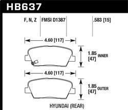 Hawk Performance - Performance Ceramic Disc Brake Pad - Hawk Performance HB637Z.583 - Image 1