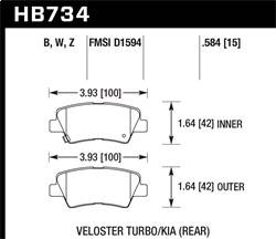 Hawk Performance - DTC-30 Disc Brake Pad - Hawk Performance HB734W.584 - Image 1