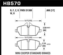 Hawk Performance - DTC-60 Disc Brake Pad - Hawk Performance HB570G.666 - Image 1