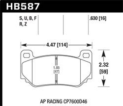 Hawk Performance - DTC-80 Disc Brake Pad - Hawk Performance HB587Q.630 - Image 1