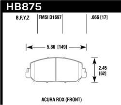 Hawk Performance - LTS Disc Brake Pad - Hawk Performance HB875Y.666 - Image 1