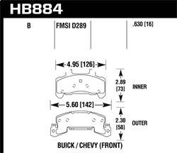 Hawk Performance - HPS 5.0 Disc Brake Pad - Hawk Performance HB884B.630 - Image 1