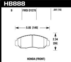 Hawk Performance - HPS 5.0 Disc Brake Pad - Hawk Performance HB888B.641 - Image 1