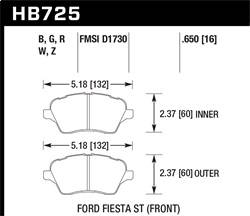 Hawk Performance - HPS 5.0 Disc Brake Pad - Hawk Performance HB725B.650 - Image 1