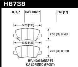 Hawk Performance - LTS Disc Brake Pad - Hawk Performance HB738Y.662 - Image 1