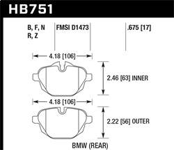 Hawk Performance - Performance Ceramic Disc Brake Pad - Hawk Performance HB751Z.675 - Image 1