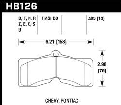 Hawk Performance - DTC-70 Disc Brake Pad - Hawk Performance HB126U.505 - Image 1