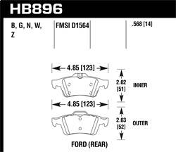 Hawk Performance - Performance Ceramic Disc Brake Pad - Hawk Performance HB896Z.568 - Image 1