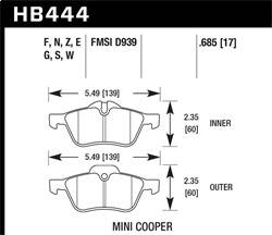 Hawk Performance - HPS 5.0 Disc Brake Pad - Hawk Performance HB444B.685 - Image 1