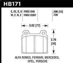 Hawk Performance - HPS Disc Brake Pad - Hawk Performance HB171F.720 - Image 1