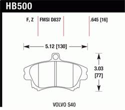 Hawk Performance - Performance Ceramic Disc Brake Pad - Hawk Performance HB500Z.645 - Image 1