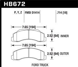 Hawk Performance - DTC-70 Disc Brake Pad - Hawk Performance HB672U.714 - Image 1